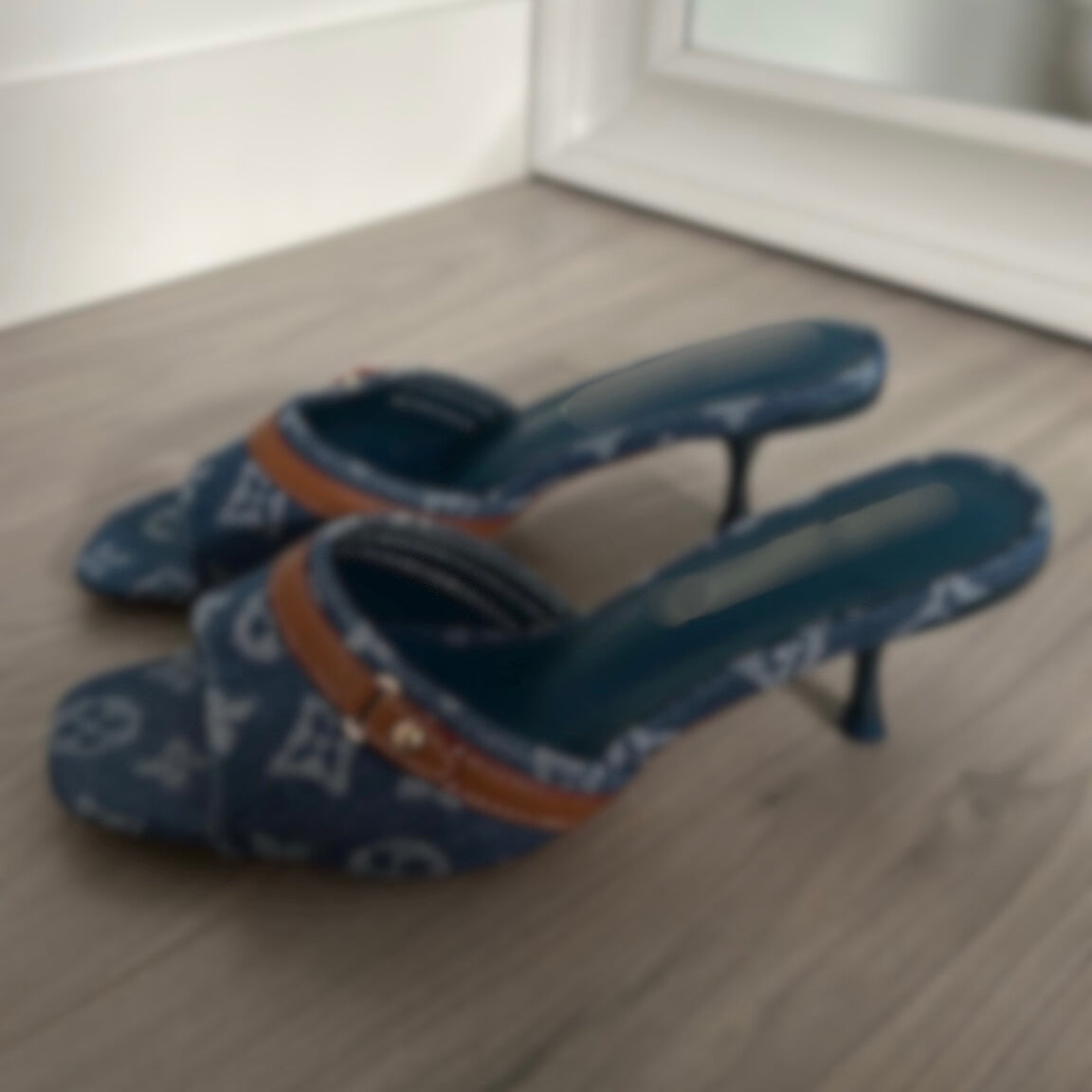 LV Blue Kitten Heels